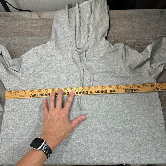 Girlfriend Collective Coyote ReSet Oversized Hoodie Split Back Gray S - Picture 6 of 8